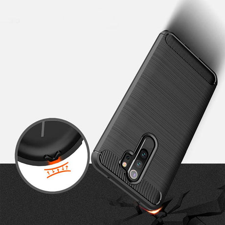 Противоударен Силиконов Калъф за Xiaomi Redmi 9, Forcell Carbon Case, Черен (4)