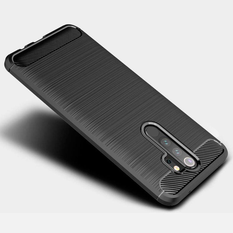 Противоударен Силиконов Калъф за Xiaomi Redmi 9, Forcell Carbon Case, Черен (3)