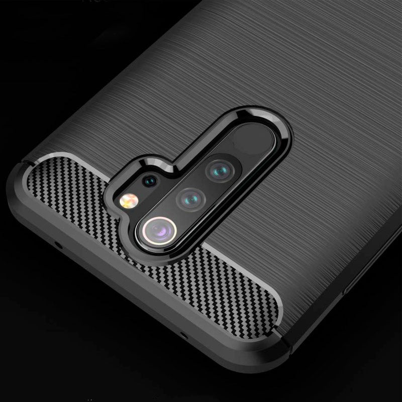 Противоударен Силиконов Калъф за Xiaomi Redmi 9, Forcell Carbon Case, Черен (5)