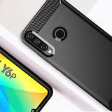 Противоударен Силиконов Калъф за Huawei Y6P, Forcell Carbon Case, Черен (3)