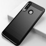 Противоударен Силиконов Калъф за Huawei Y6P, Forcell Carbon Case, Черен (4)