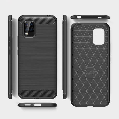 Противоударен Силиконов Калъф за Xiaomi Mi 10 Lite, Forcell Carbon Case, Черен (6)