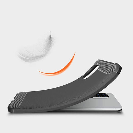 Противоударен Силиконов Калъф за Xiaomi Mi 10 Lite, Forcell Carbon Case, Черен (2)