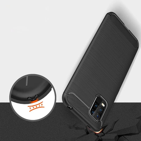 Противоударен Силиконов Калъф за Xiaomi Mi 10 Lite, Forcell Carbon Case, Черен (4)