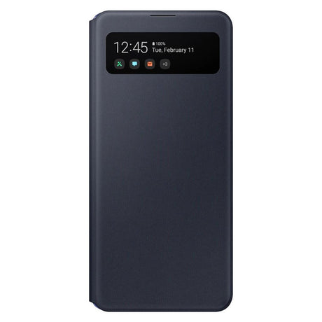 Оригинален Активен Калъф за Samsung A41 S-View Book Case EF-EA415PBE, Черен