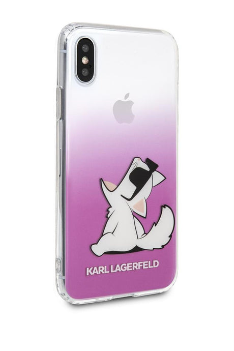 Луксозен Калъф за iPhone XS/X, Karl Lagerfeld Choupette Fun Case, Розов (2)