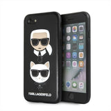 Луксозен Калъф за iPhone SE 2022/2020 8/7, Karl Lagerfeld Karl & Choupette Case, Черен (4)