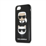 Луксозен Калъф за iPhone SE 2022/2020 8/7, Karl Lagerfeld Karl & Choupette Case, Черен