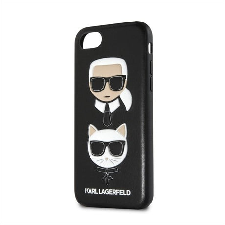 Луксозен Калъф за iPhone SE 2022/2020 8/7, Karl Lagerfeld Karl & Choupette Case, Черен