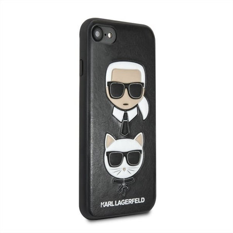 Луксозен Калъф за iPhone SE 2022/2020 8/7, Karl Lagerfeld Karl & Choupette Case, Черен (2)