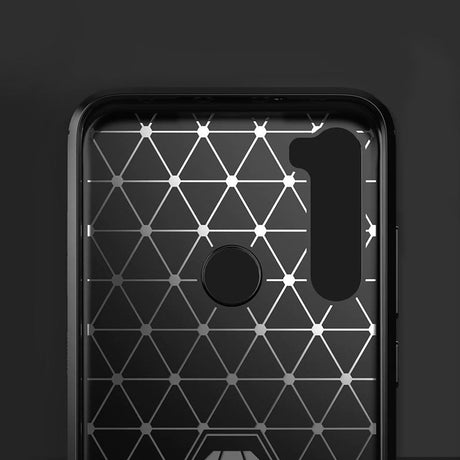 Противоударен Силиконов Калъф за Xiaomi Redmi Note 8, Forcell Carbon Case, Черен (2)