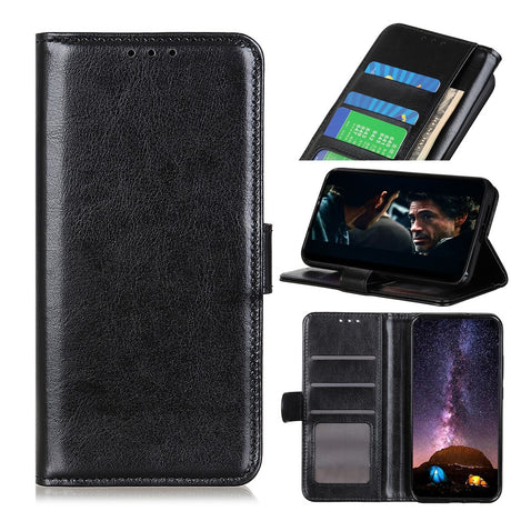 Кожен Калъф за Huawei P40 Lite, Horse Book Case, Черен
