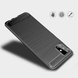 Противоударен Силиконов Калъф за Samsung A71, Forcell Carbon Case, Черен (4)