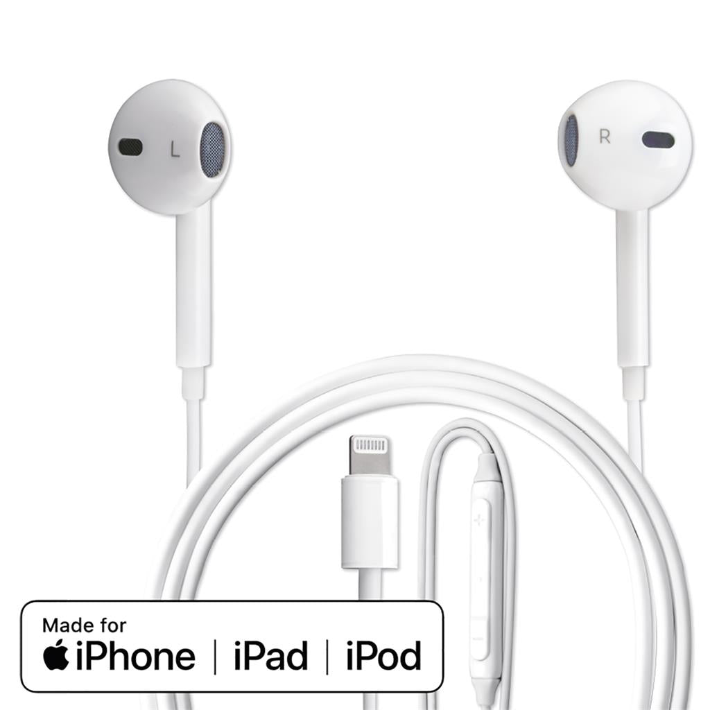 Слушалки за iPhone (Lightning), 4Smarts Handsfree Melody MFI, Бял