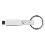 Универсален Кабел (къс), 4Smarts 3in1 Keyring 5 cm, Бял (7)