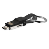 Универсален Кабел (къс), 4Smarts 3in1 Keyring 5 cm, Черен (7)