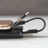 Универсален Кабел (къс), 4Smarts 3in1 Keyring 5 cm, Черен (3)