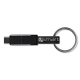 Универсален Кабел (къс), 4Smarts 3in1 Keyring 5 cm, Черен (9)