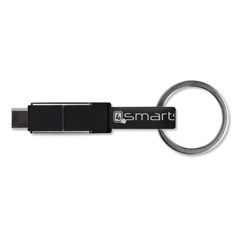 Универсален Кабел (къс), 4Smarts 3in1 Keyring 5 cm, Черен (9)