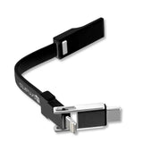 Универсален Кабел (къс), 4Smarts 3in1 Keyring 5 cm, Черен (8)