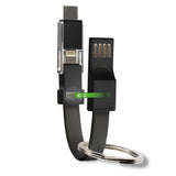 Универсален Кабел (къс), 4Smarts 3in1 Keyring 5 cm, Черен