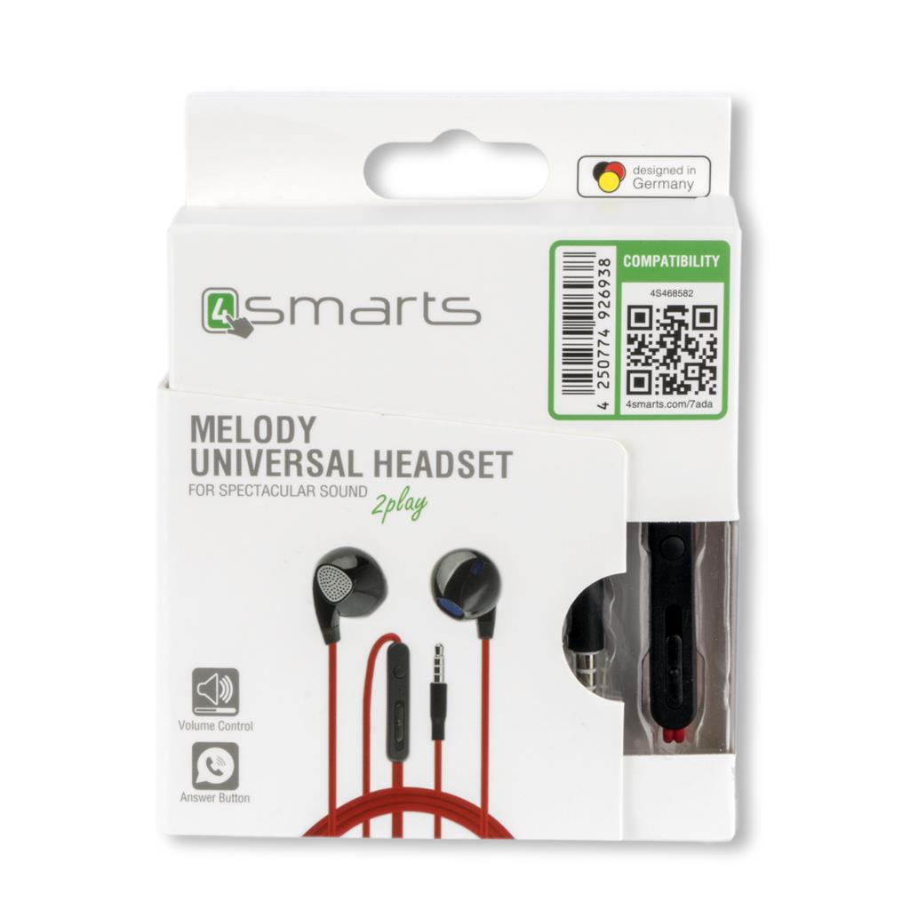 Слушалки, 4Smarts Handsfree Melody, Червен (3)