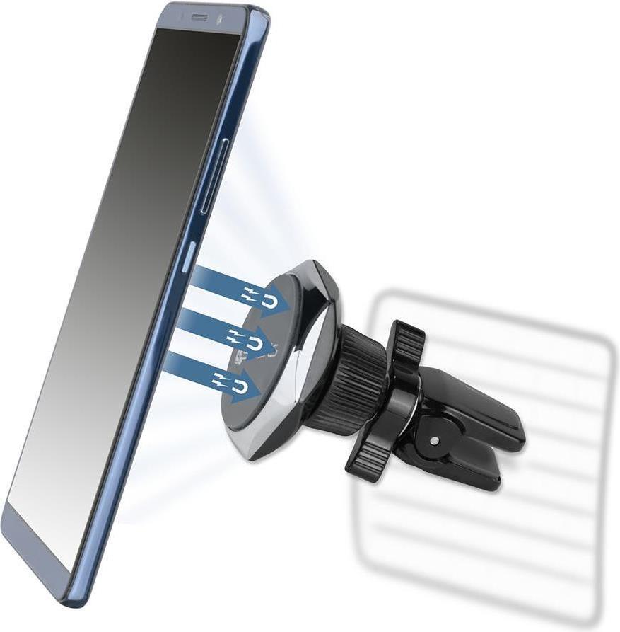 Стойка за Кола Магнитна, 4Smarts Holder Clampmag Chrome, Черен (Bulk) (2)