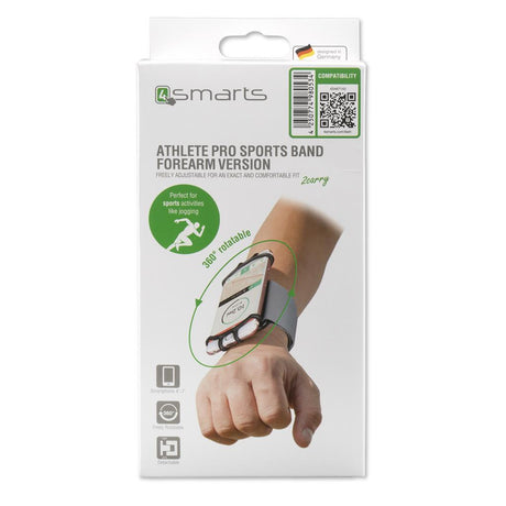 Спортен Калъф за Телефон за Ръка, 4Smarts Sports Armband Pro Wrist, Черен (2)
