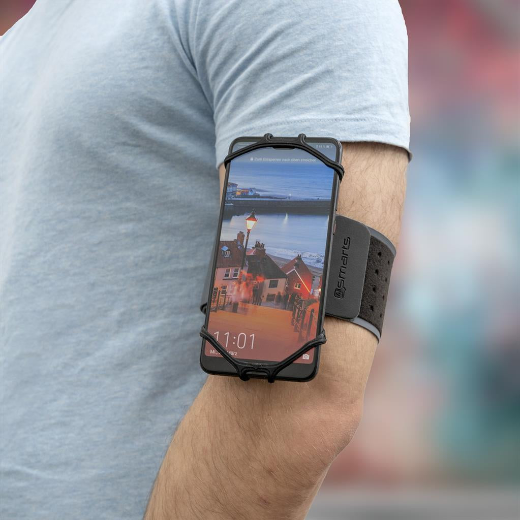 Спортен Калъф за Телефон за Ръка, 4Smarts Sports Armband Pro, Черен (4)