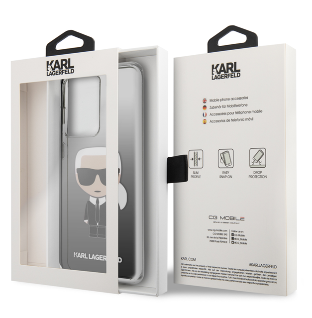 Луксозен Калъф за Samsung S20 Ultra, Karl Lagerfeld Gradient Iconik Case, Черен (5)