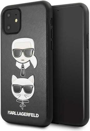 Луксозен Калъф за iPhone 11 Pro Max, Karl Lagerfeld Karl & Choupette Case, Черен