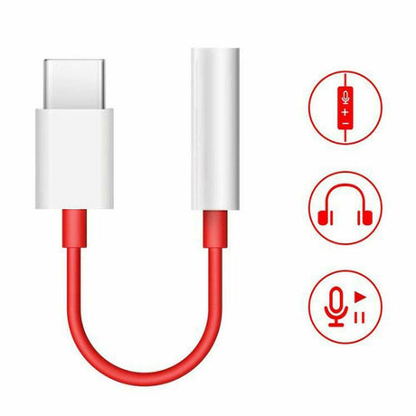 Оригинален Аудио Преход/Адаптер за Oneplus USB-C to Aux 3.5mm, Бял (Bulk)