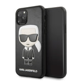 Луксозен Кожен Калъф за iPhone 11 Pro, Karl Lagerfeld Body Case, Черен