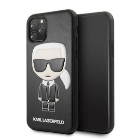 Луксозен Кожен Калъф за iPhone 11 Pro, Karl Lagerfeld Body Case, Черен