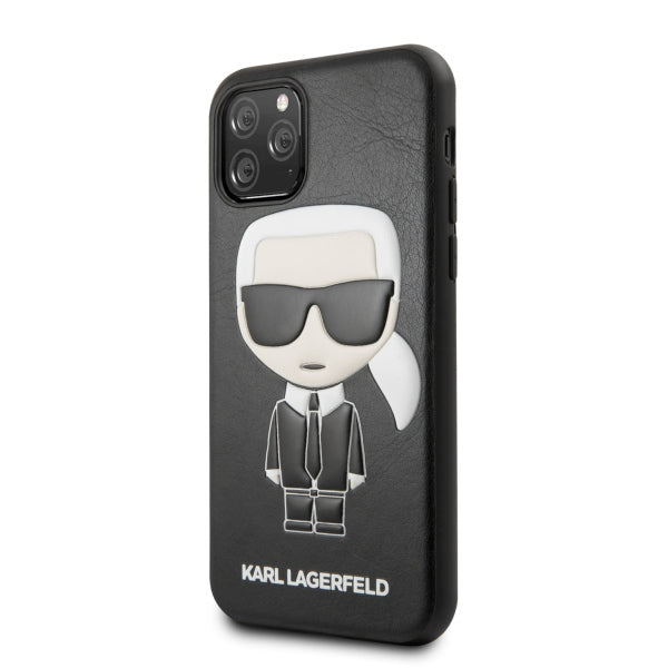 Луксозен Кожен Калъф за iPhone 11 Pro, Karl Lagerfeld Body Case, Черен (4)