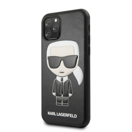 Луксозен Кожен Калъф за iPhone 11 Pro, Karl Lagerfeld Body Case, Черен (4)