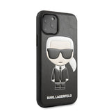 Луксозен Кожен Калъф за iPhone 11 Pro, Karl Lagerfeld Body Case, Черен (3)