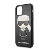 Луксозен Кожен Калъф за iPhone 11 Pro, Karl Lagerfeld Body Case, Черен (2)