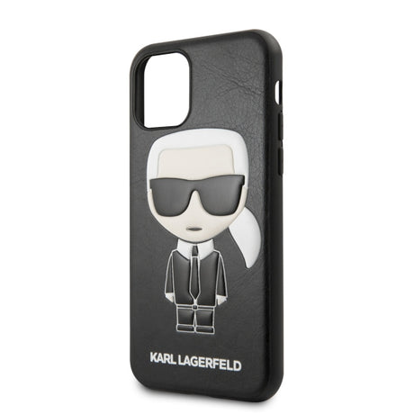 Луксозен Кожен Калъф за iPhone 11 Pro, Karl Lagerfeld Body Case, Черен (2)