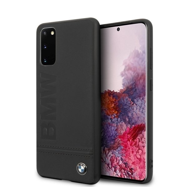 Луксозен Кожен Калъф за Samsung S20, BMW Leather Case, Черен