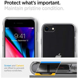Противоударен Силиконов Калъф за iPhone SE 2022/2020 8/7, Spigen Liquid Crystal Case, Прозрачен (3)