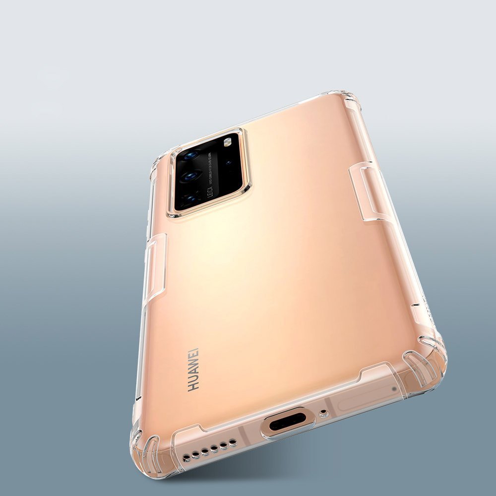 Противоударен Силиконов Калъф за Huawei P40 Pro, Nillkin Shockproof Case, Прозрачен (6)