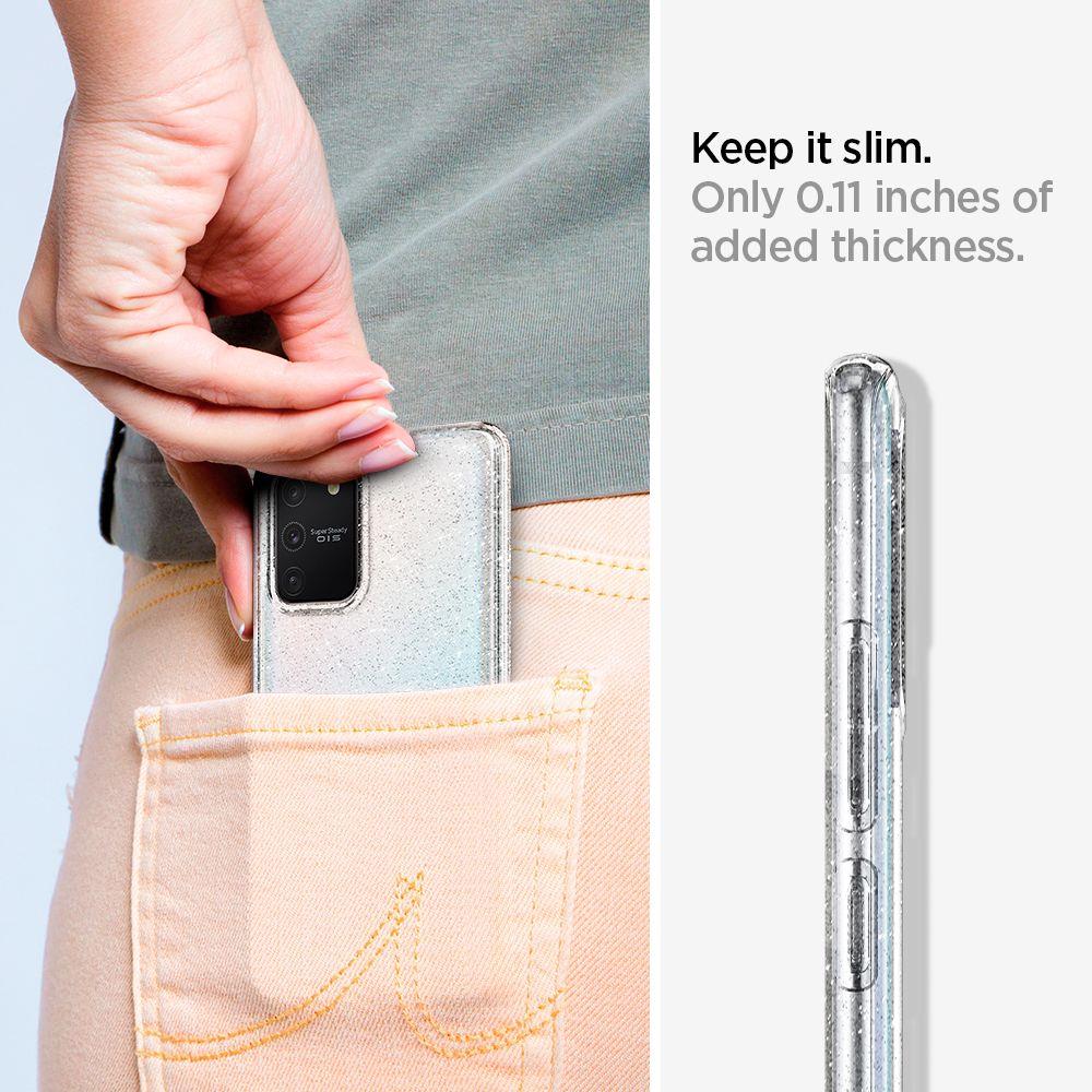 Противоударен Блестящ Калъф за Samsung S10 Lite, Spigen Liquid Crystal Glitter Quartz Case, Прозрачен (5)