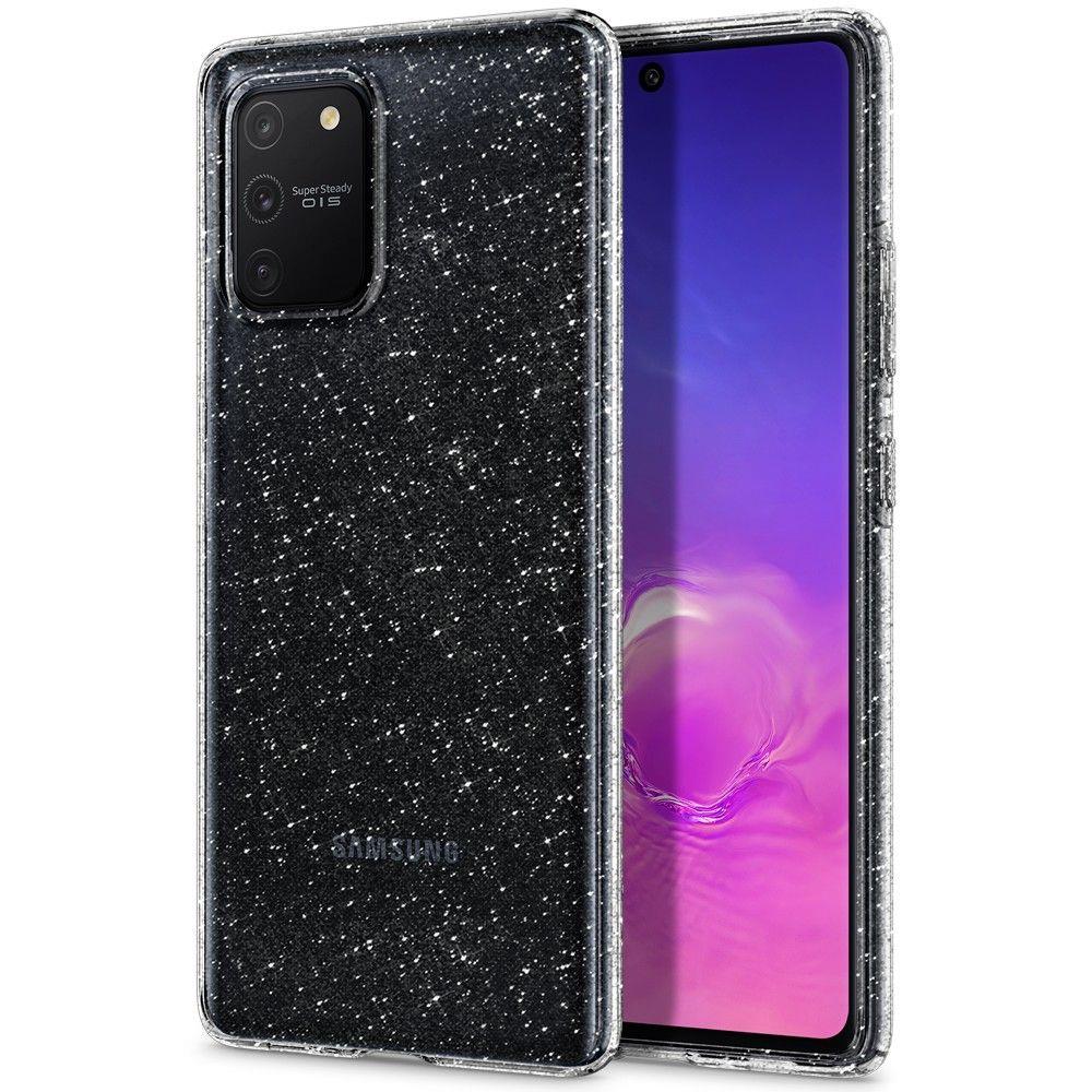 Противоударен Блестящ Калъф за Samsung S10 Lite, Spigen Liquid Crystal Glitter Quartz Case, Прозрачен (4)