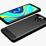 Противоударен Силиконов Калъф за Xiaomi Redmi Note 9 Pro/9S, Forcell Carbon Case, Черен (2)