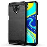 Противоударен Силиконов Калъф за Xiaomi Redmi Note 9 Pro/9S, Forcell Carbon Case, Черен