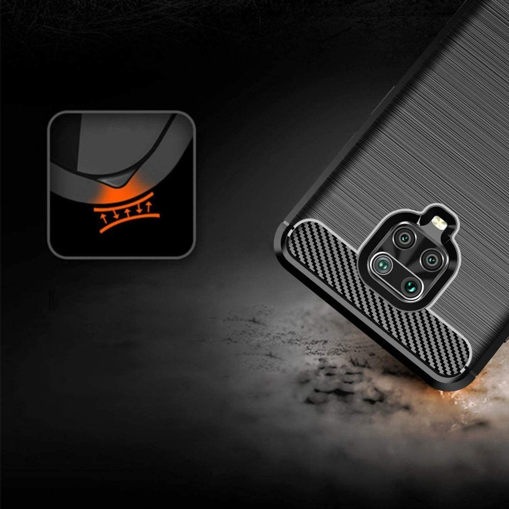 Противоударен Силиконов Калъф за Xiaomi Redmi Note 9 Pro/9S, Forcell Carbon Case, Черен (4)