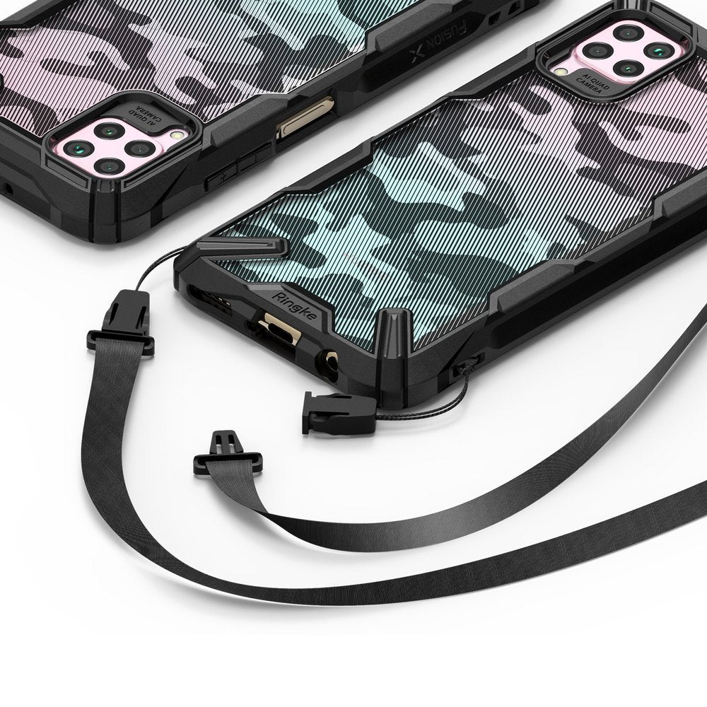 Противоударен Хибриден Калъф за Huawei P40 Lite, Ringke Fusion X Camouflage Case, Черен (3)