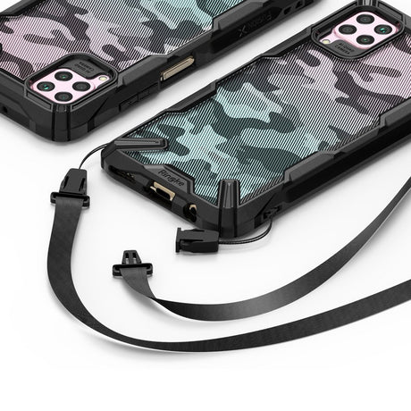 Противоударен Хибриден Калъф за Huawei P40 Lite, Ringke Fusion X Camouflage Case, Черен (3)