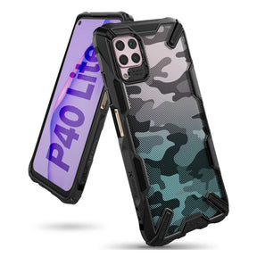 Противоударен Хибриден Калъф за Huawei P40 Lite, Ringke Fusion X Camouflage Case, Черен